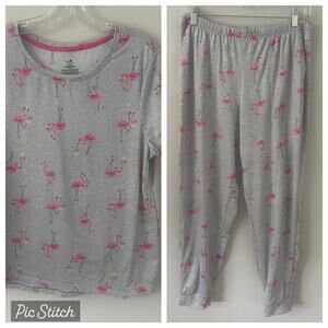 Sweet Treasures Flamingo Print Cozy Women's Pajama Sz M 8-10